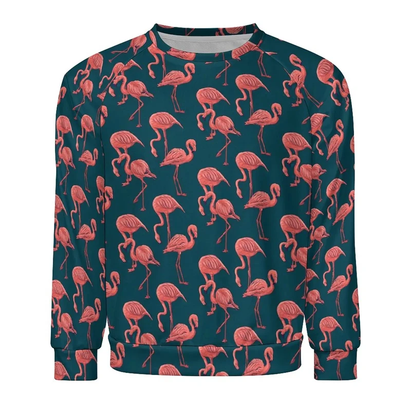 

Hawaiian Flamingo 3D Printed Pullovers For Men Clothes Funny Animal Parrot Graphic Women Sweatshirts Streetwear Boy Long Sleeve