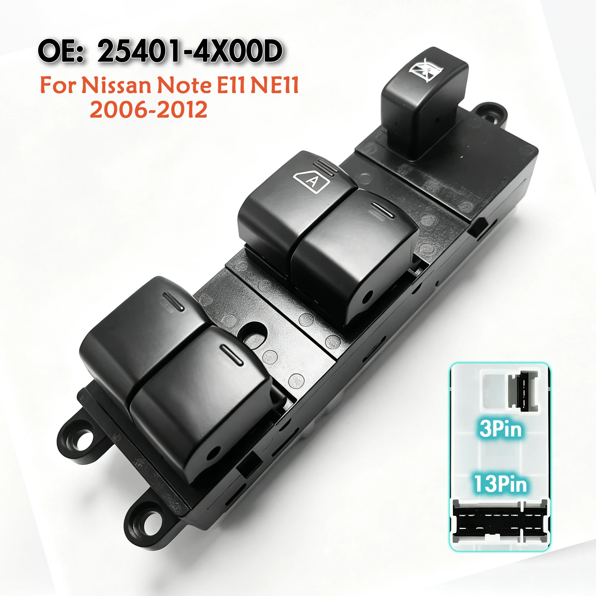 25401-4X00D 25401-4X01D For Nissan Noter E11 NE11 2006-2012,Front Left Electric Master Power Window Switch Lifter Control Button