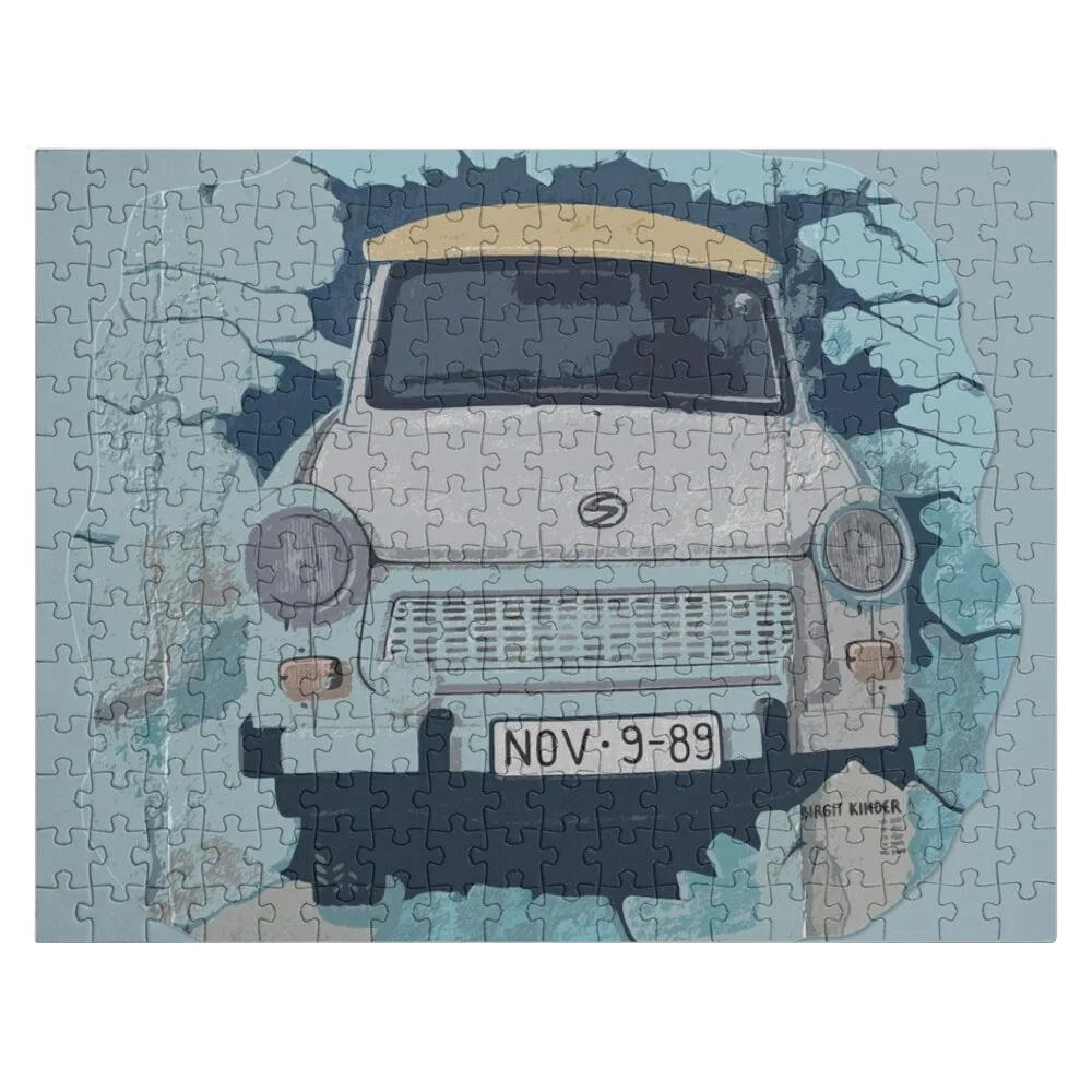 

Trabant car on berlin wall Jigsaw Puzzle Puzzle Game Custom Name Wood Puzzle