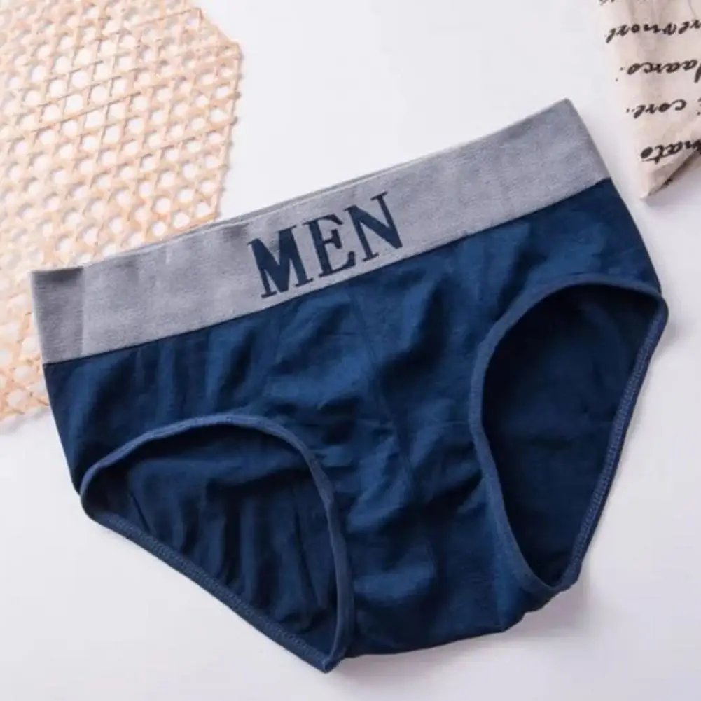 Men Underpants Men's Seamless Letter Print Briefs with Elastic Waistband Soft Breathable Quick Dry Underwear for Men Anti-septic
