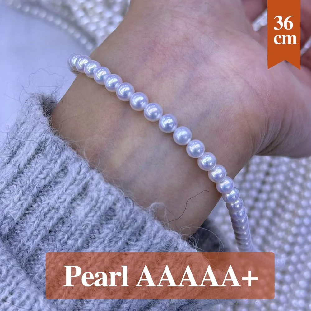 Gloss Natural Freshwater Pearl Beads Round Pearl Loose Spacer Beaded for Women Men Making DIY Jewelry Necklace Bracelet 5-5.5mm