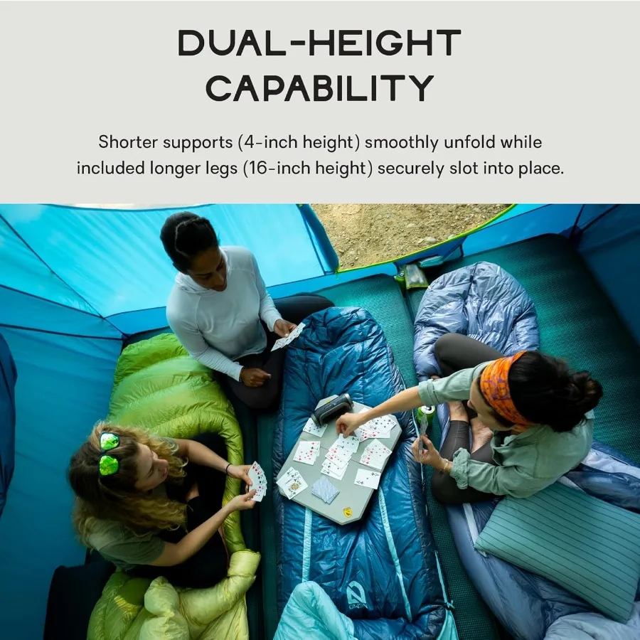 طاولة تخييم مزدوجة الارتفاع للمغامرات الخارجية، تصميم مدمج وقابل للتعديل مع لمسة نهائية ضباب متينة، مثالية للتخييم والمشي لمسافات طويلة #4