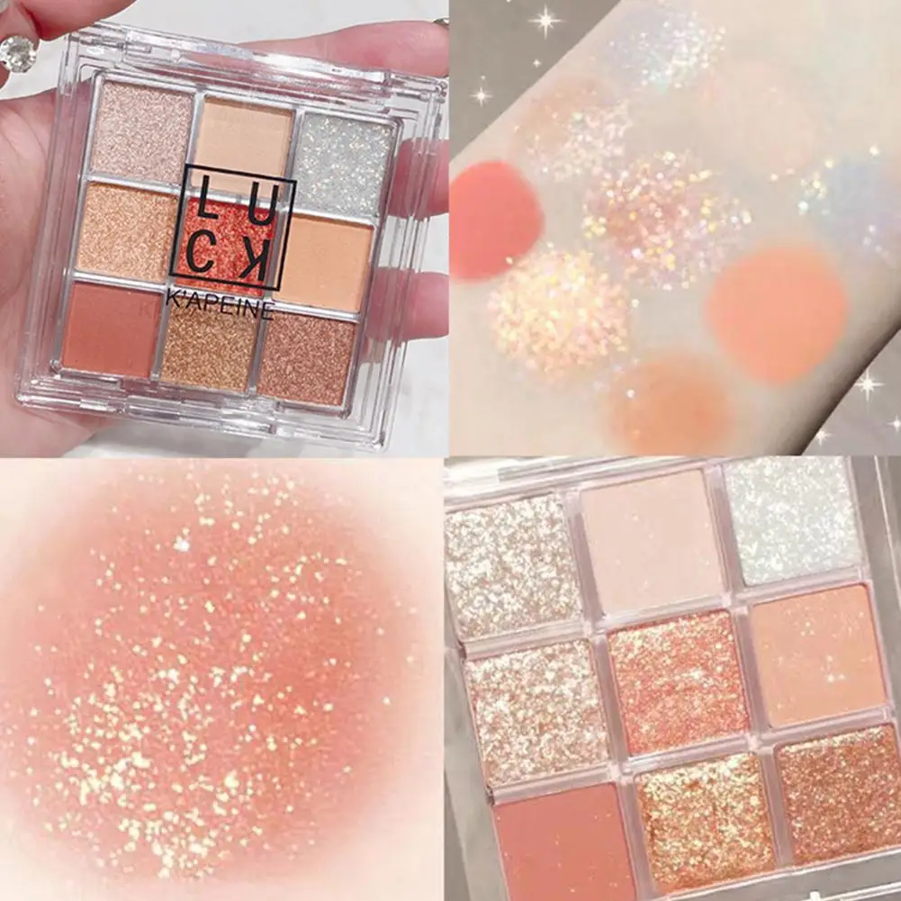 Spring And Summer New Eyeshadow Palette Oh Rosy Nine Palace Grid Auto Focus Low Saturation Smoke Powder Rose Plate