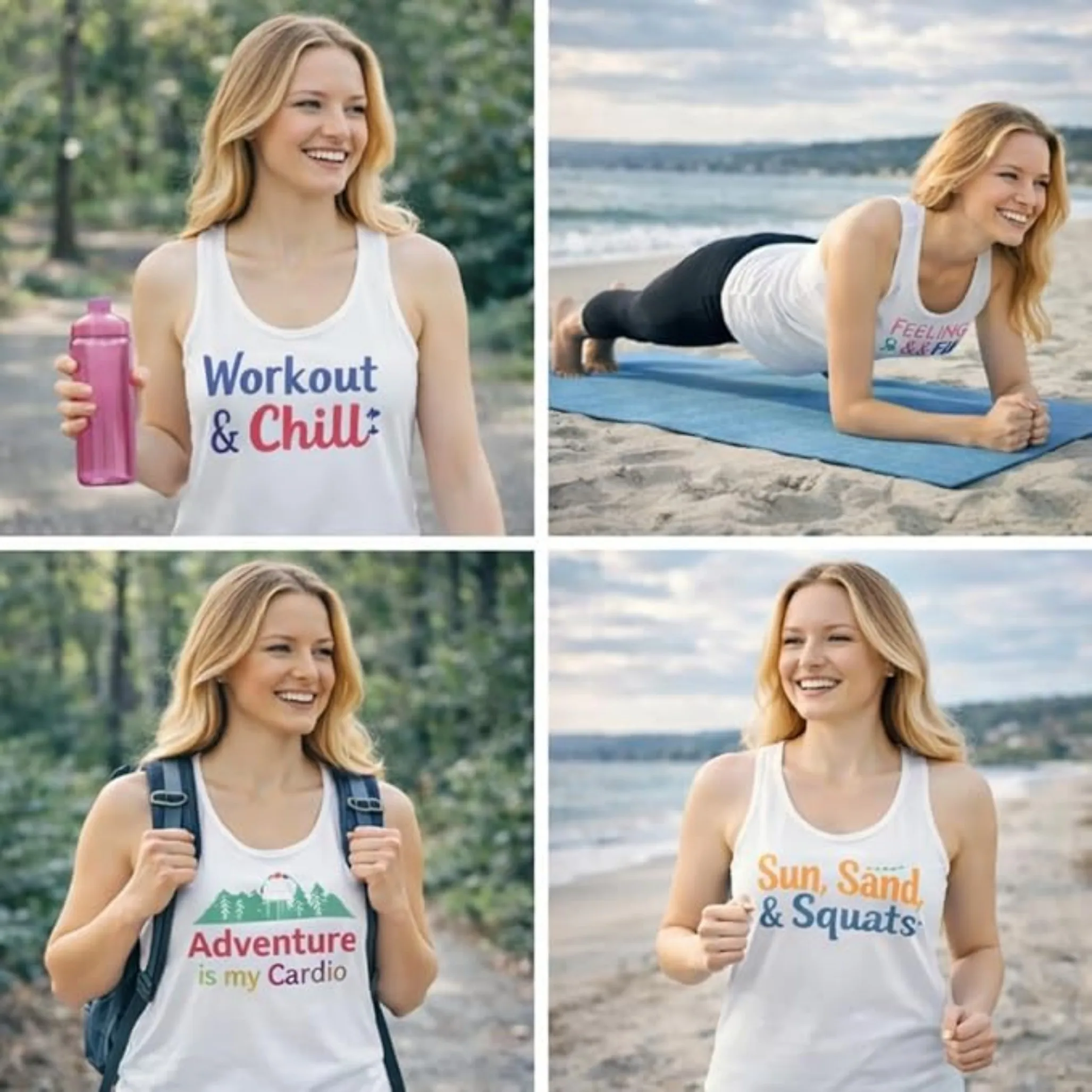 Racer Back Tank for Ladies/Women Personalized with Your Own Text, Design Your Own