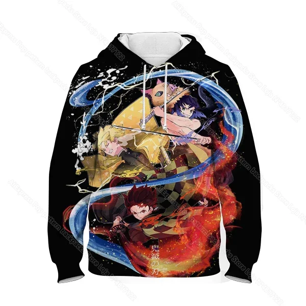 Demon Slayer Kimetsu No Yaiba the Movie Mugen Train felpe con cappuccio per adolescenti ragazze Cartoon Anime 3D Print Kids felpa autunno inverno