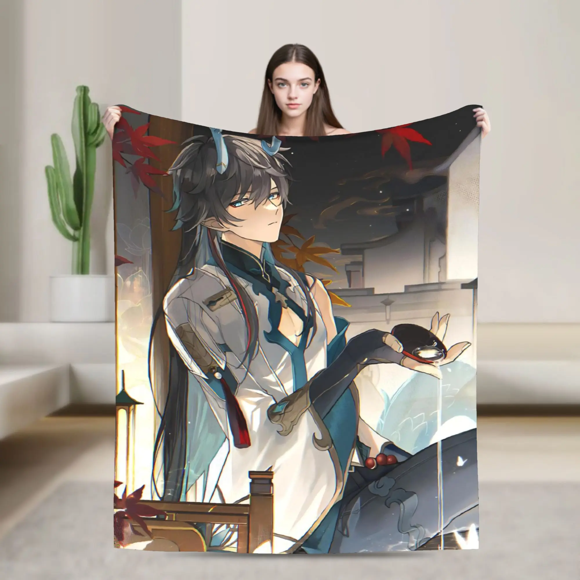 

Honkai Star Rail Flannel Blanket Winter Soft Warm Bedding Throws for Kids Adult Home Decor Pattern Bedspread Sofa Bed Cover