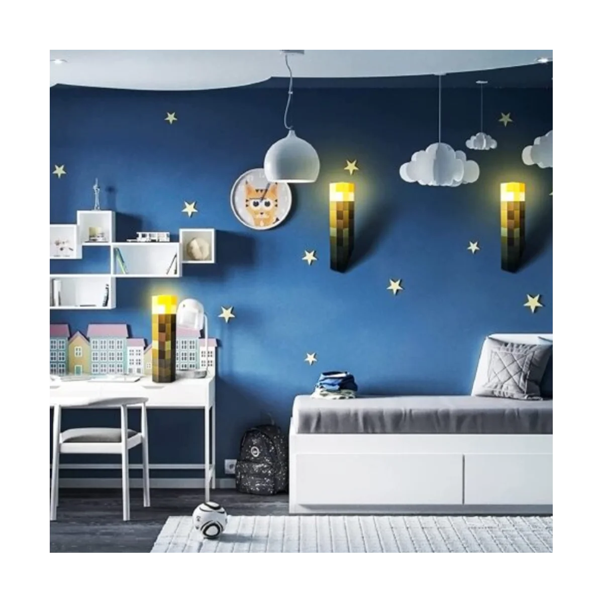 Muur Nachtlampje Fakkel Bouwsteen Lamp Fakkel Oplaadbare Nachtlampje Kinderspeelgoed Sfeer Decoratie Nachtlampje