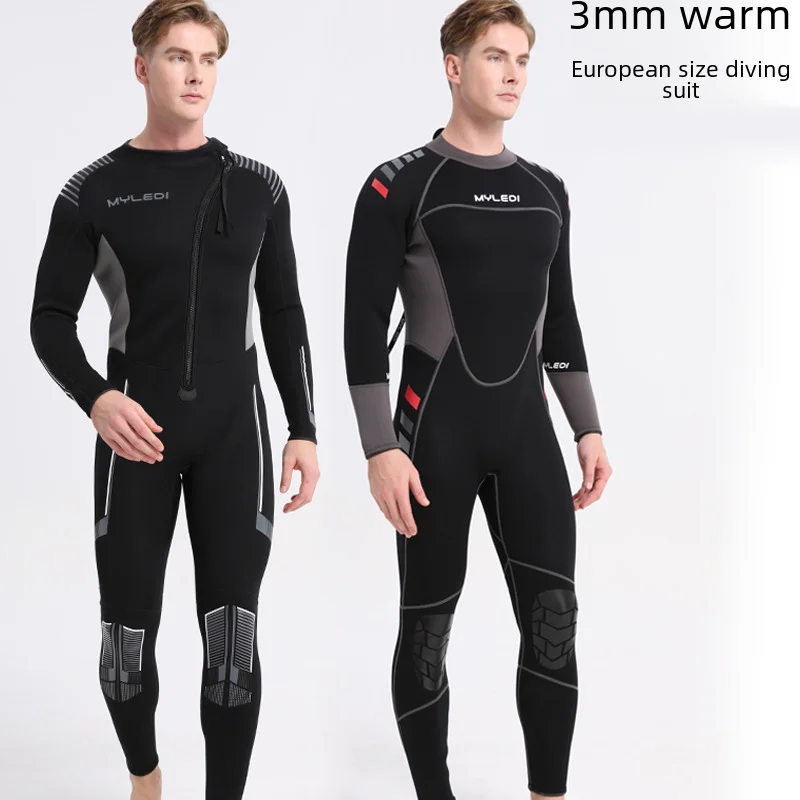 

New3mmEuropean Size One-Piece Diving Suit Neoprene Cold-Proof Warm Men's Diving Suit Swimsuit