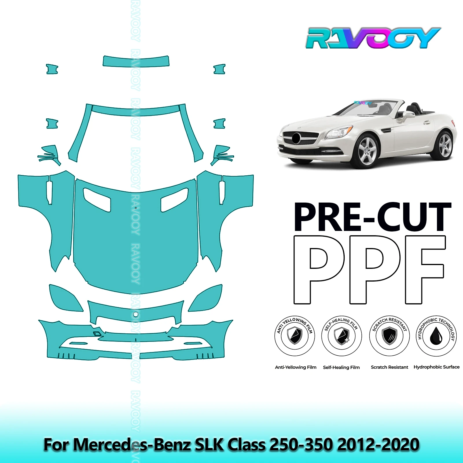 

Car Front Kit Clear Bra Precut PPF Paint Protection Film For Mercedes-Benz SLK Class 250-350 2012-2020