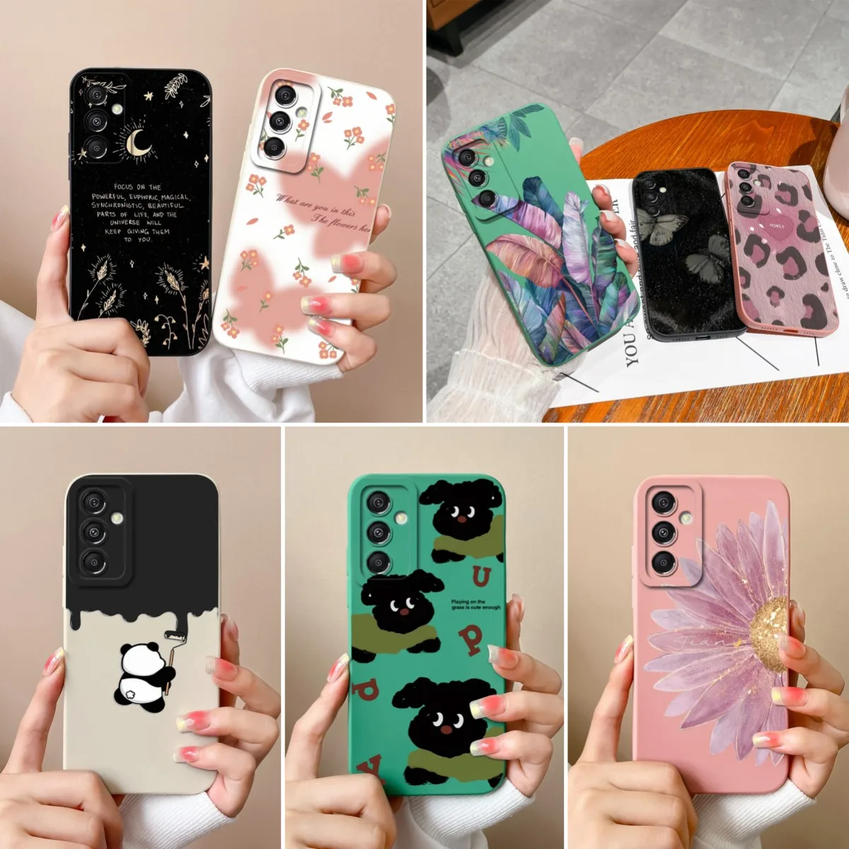 Cases For Samsung Galaxy A15 4G 5G Small Floral Pattern Liquid Silicone Durable Anti Slip Housing For Samsung Galaxy A 15 Coques