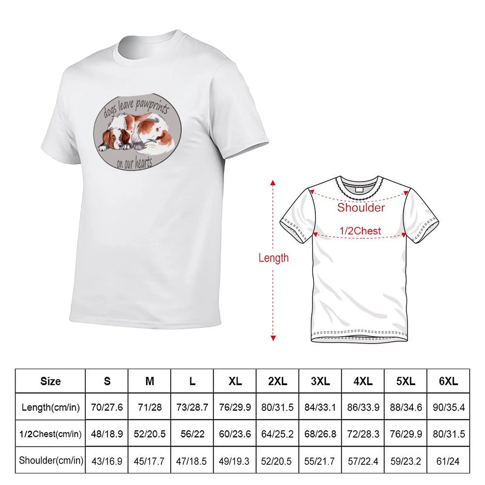 Dogs leave pawprints on our hearts T-Shirt cotton t shirt man t shirts for man graphic funny anime t shirts for man T-shirt