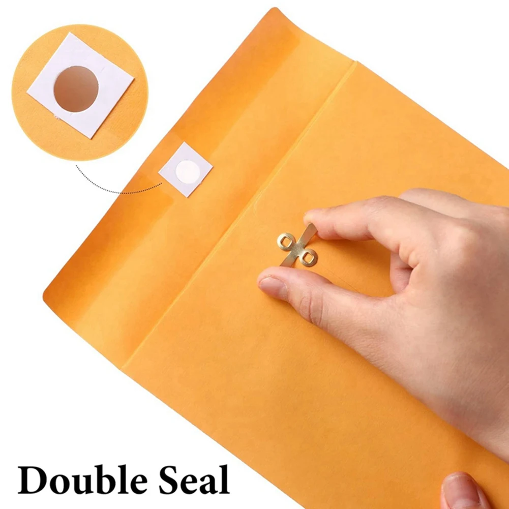 ABNH 6 x 9Inch Clasp Envelopes with Gummed Seal, Small Clasp Mailing Envelopes Made From 28Lb Paper, Bulk 120 Pack
