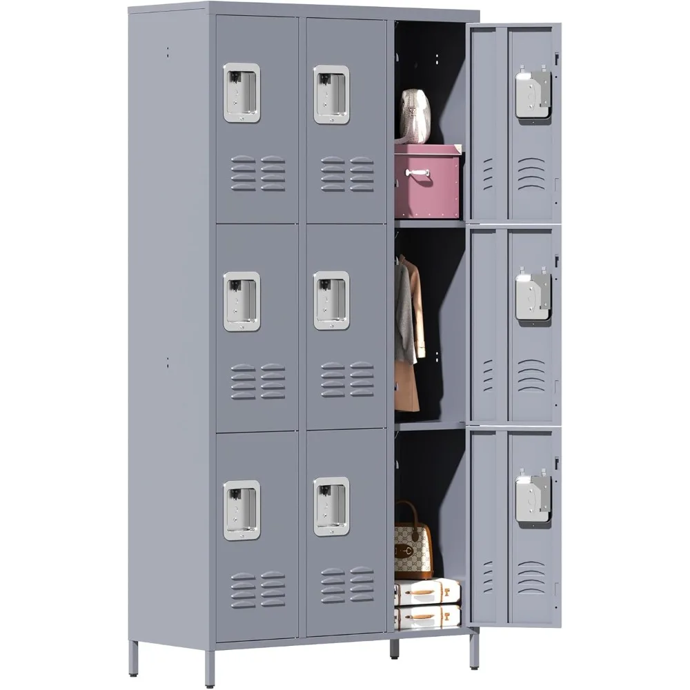 

Metal Lockers for Employee, Storage Locker Cabinet with 9 Doors Combination, Steel Locker Cabinet for Home, Office, School, Gym,