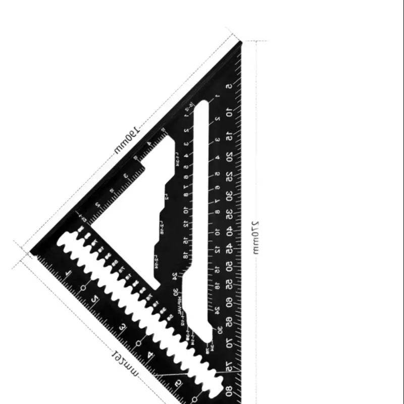 7 Inch Aluminum Alloy Triangle Ruler 45 90 Degree Precision Woodworking Layout Tool Square Measuring Guide Hardware Tools