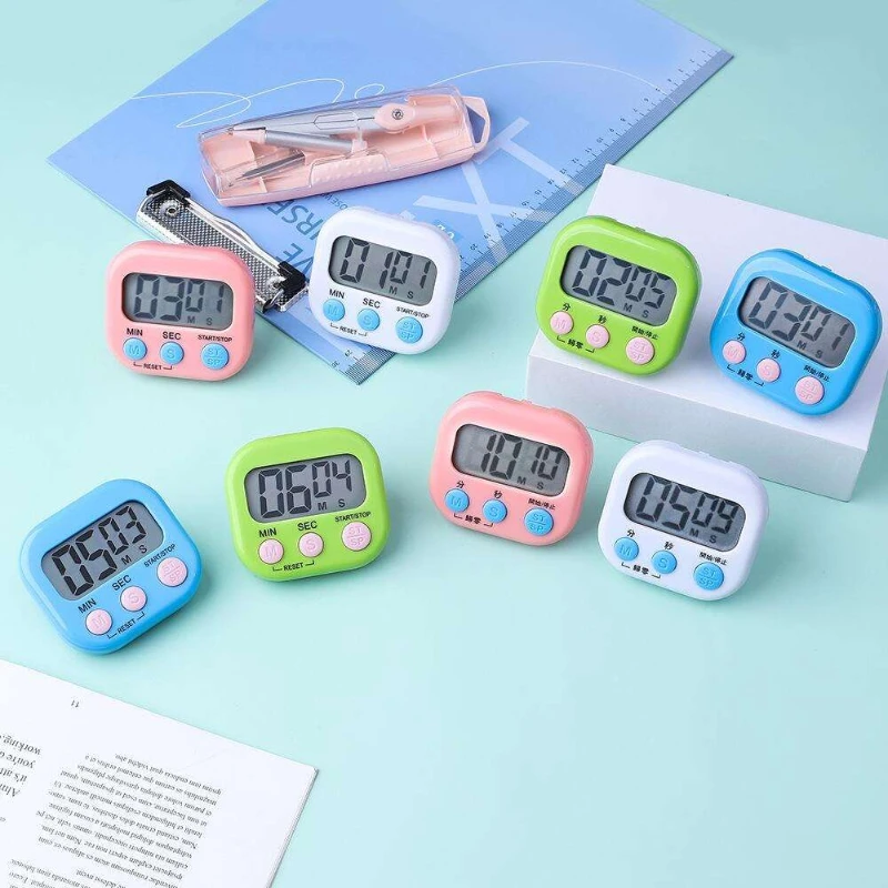 Magnetic LCD Kitchen Timer – Digital Count Up/Down Stopwatch for Cooking Baking Study, Sports & Shower, Visual Timer with Alarm
