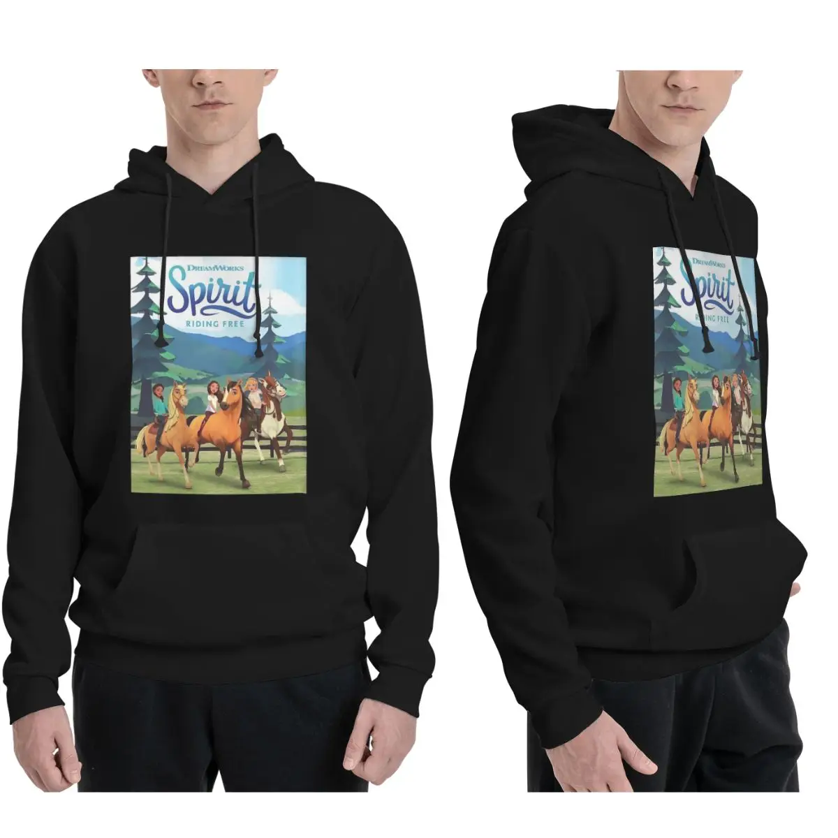 

Толстовки с капюшоном Spirit Riding Free для мужчин и женщин, повседневный пуловер, модная уличная одежда с длинными рукавами, осень-зима