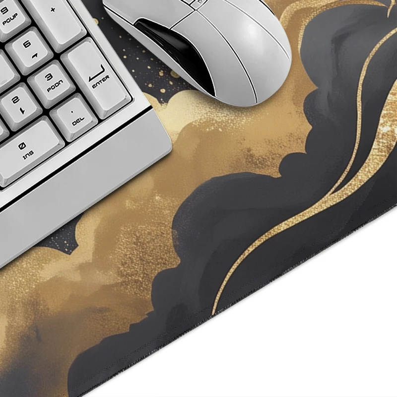 Mouse Pad Black Gold Celestial Clouds Gamer printon demand Computer New Custom Mousepad XXL Mechanical Keyboard Pad PC Mice Pad