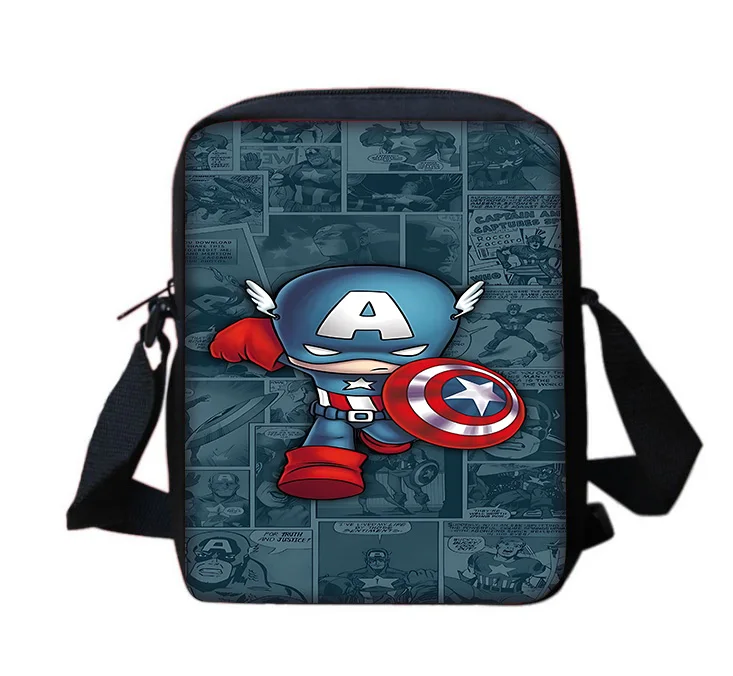 Captains America Marvels Heroes Boy Girls Printed Shoulder Messenger Bag Child Casual Handbag Men Women Phone Bag Shopping Bag