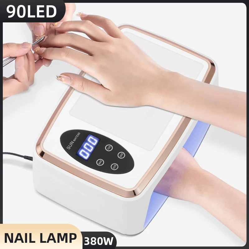 

380W 90LEDs Nail Drying Lamp For Manicure Professional Led UV Drying Lamp With Auto Sensor Smart Nail Salon Equipment Tools