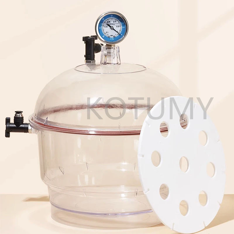 Plastic Vacuum Dryer Laboratory Drying Dish Drying Oven Transparent Vacuum Storage Tank Vacuum Tank With Negative Pressure Gauge