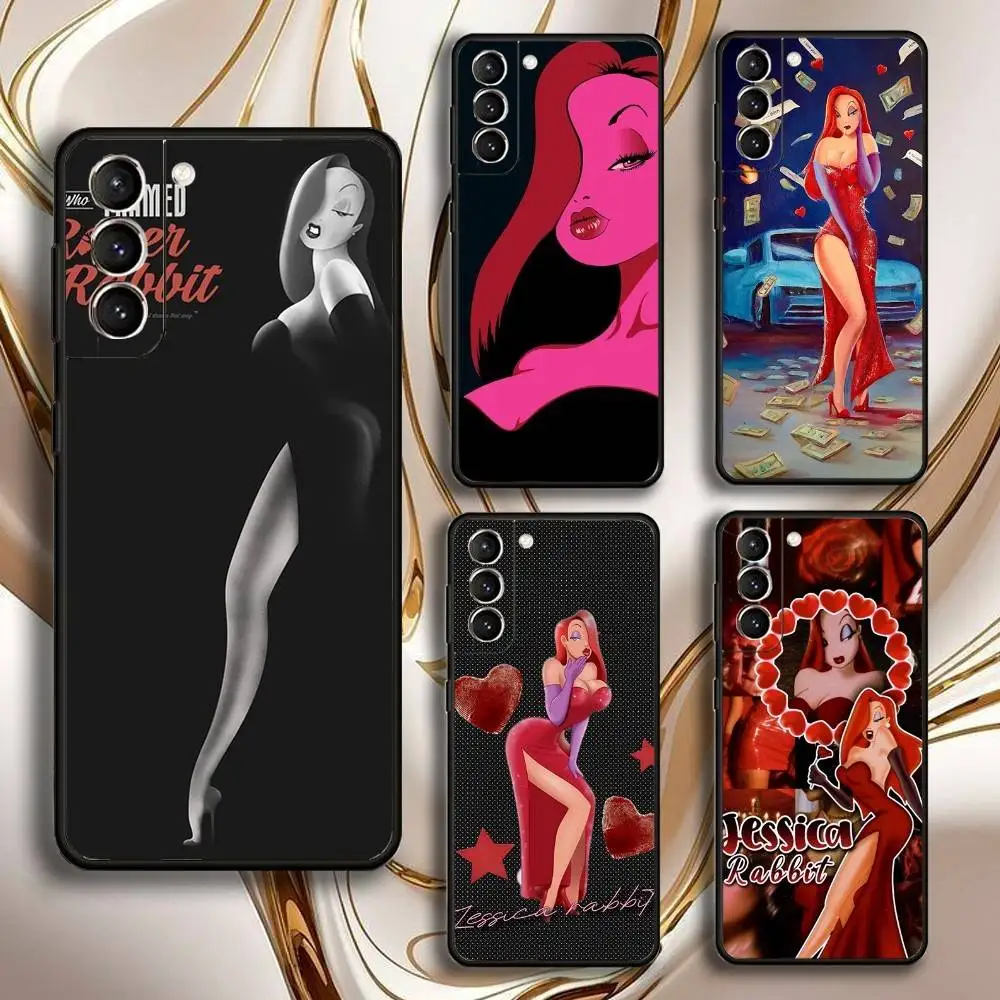 

J-Jessica R-Rabbits Phone Case For Samsung GalaxyA13,21s,22,31,32,52,53,71,72,73,Soft Black Shell