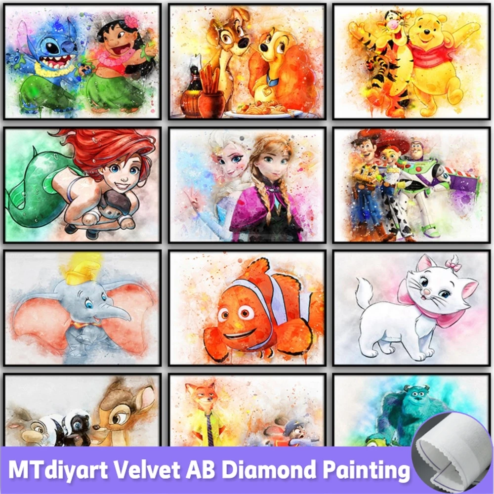 لوحة ماسية من ديزني ليلو وغرزة ، كلب بامبي دامبو ، ديكور منزلي ، مربع كامل ، دائري ، تطريز فتاة فسيفساء ، غرزة متقاطعة ، تصنعها بنفسك ، AB