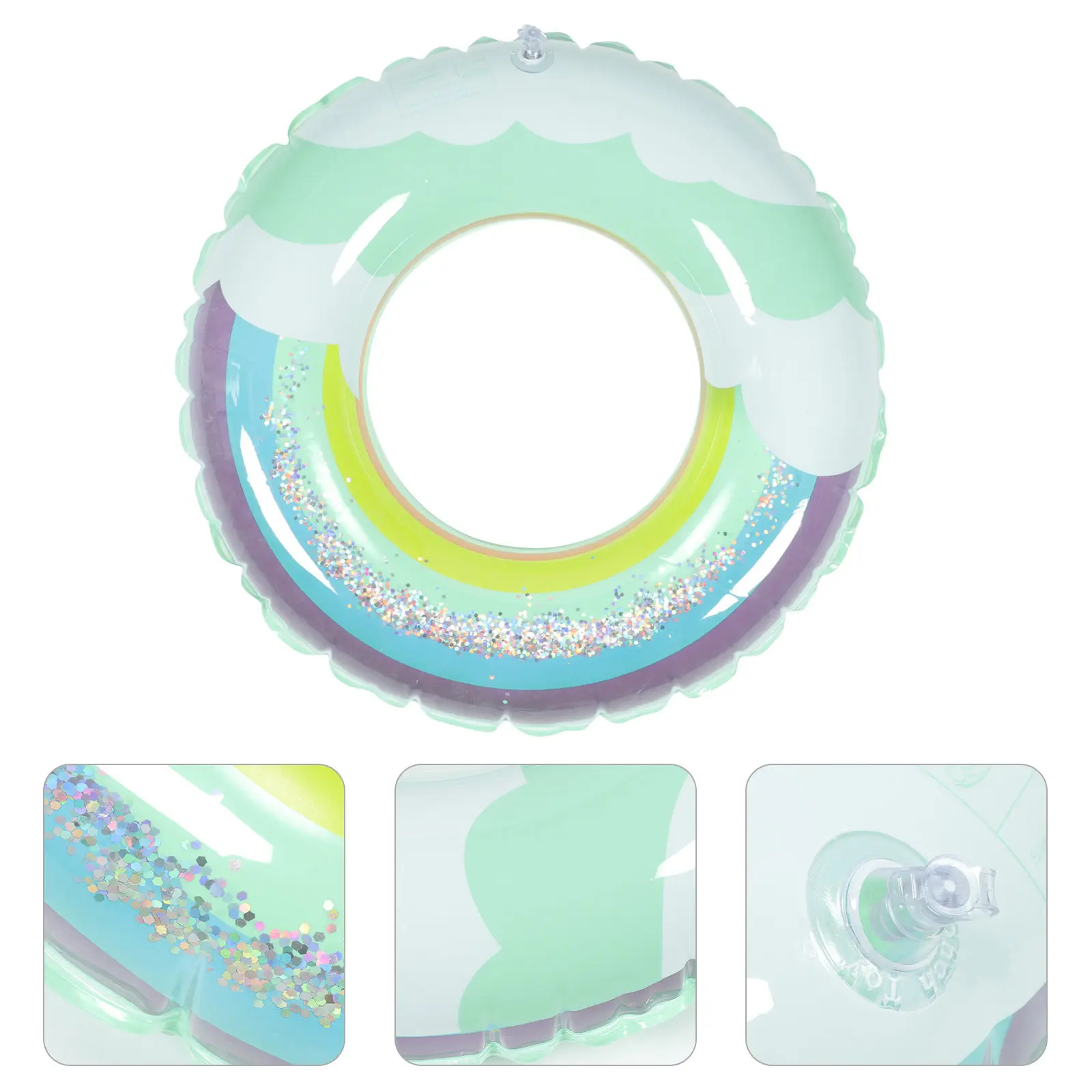 

Thick Rainbow Ring Inflatable Safe PVC Lightweight Pool Swimming Ring for Kids Swim Rings for Kids