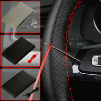 Car Steering Wheel Cover Needles And Braid Thread Artificial Leather Car Covers Suite 3 Color DIY Texture Soft Auto Accessories
