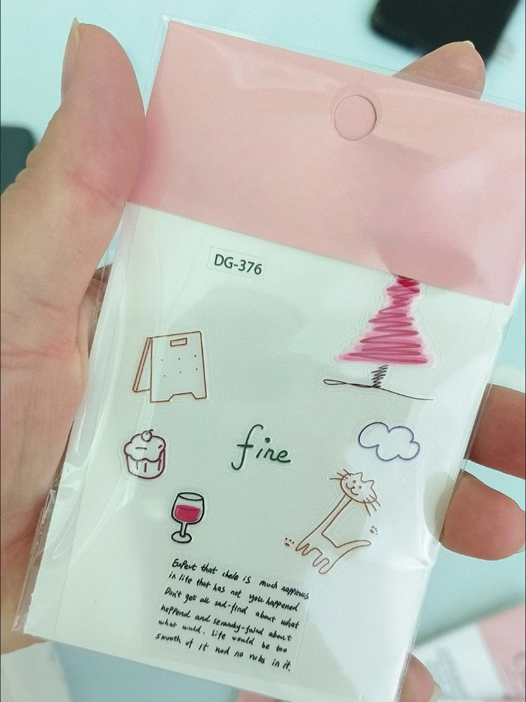 Korean Cartoon Graffiti Cat Jelly Stickers, Snowman House INS Style High-value Self-adhesive DIY Decals for Phone Case