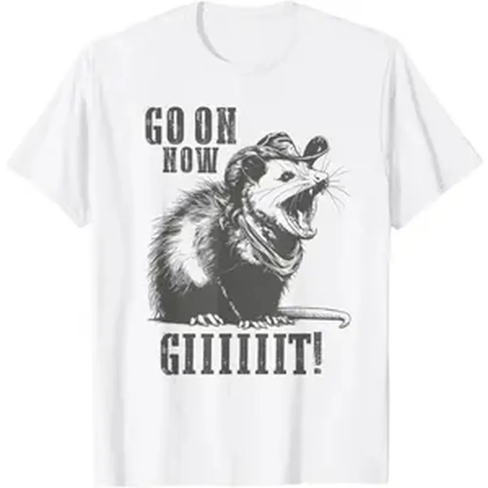 Vintage Cowboy Opossum Shirt - Go On Now Git Western Opossum T-Shirt