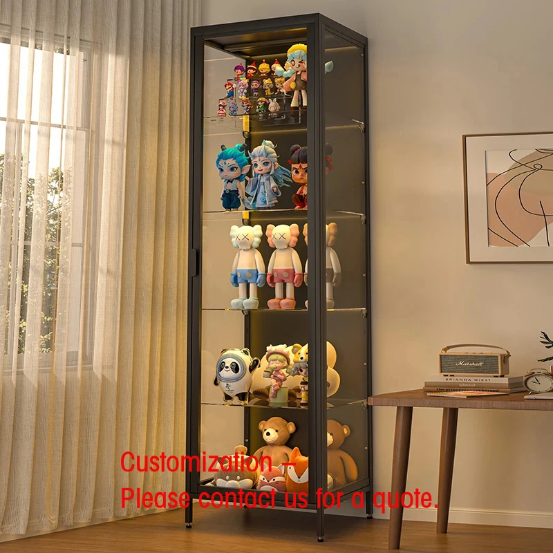

custom.Best Selling Modern Design Waterproof Toys Display Shop Cabinet Shelves Metal Steel Full Showcase Cus