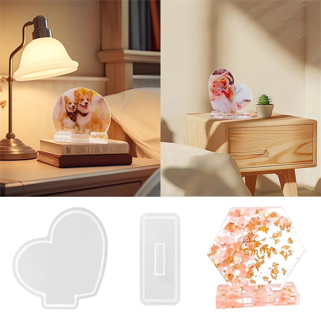 

Heart-Shaped Photo Frame Mold DIY Ornaments Epoxy Resin Mould For DIY Epoxy Resin Mold Crafts Home Desktop Decoration Mould