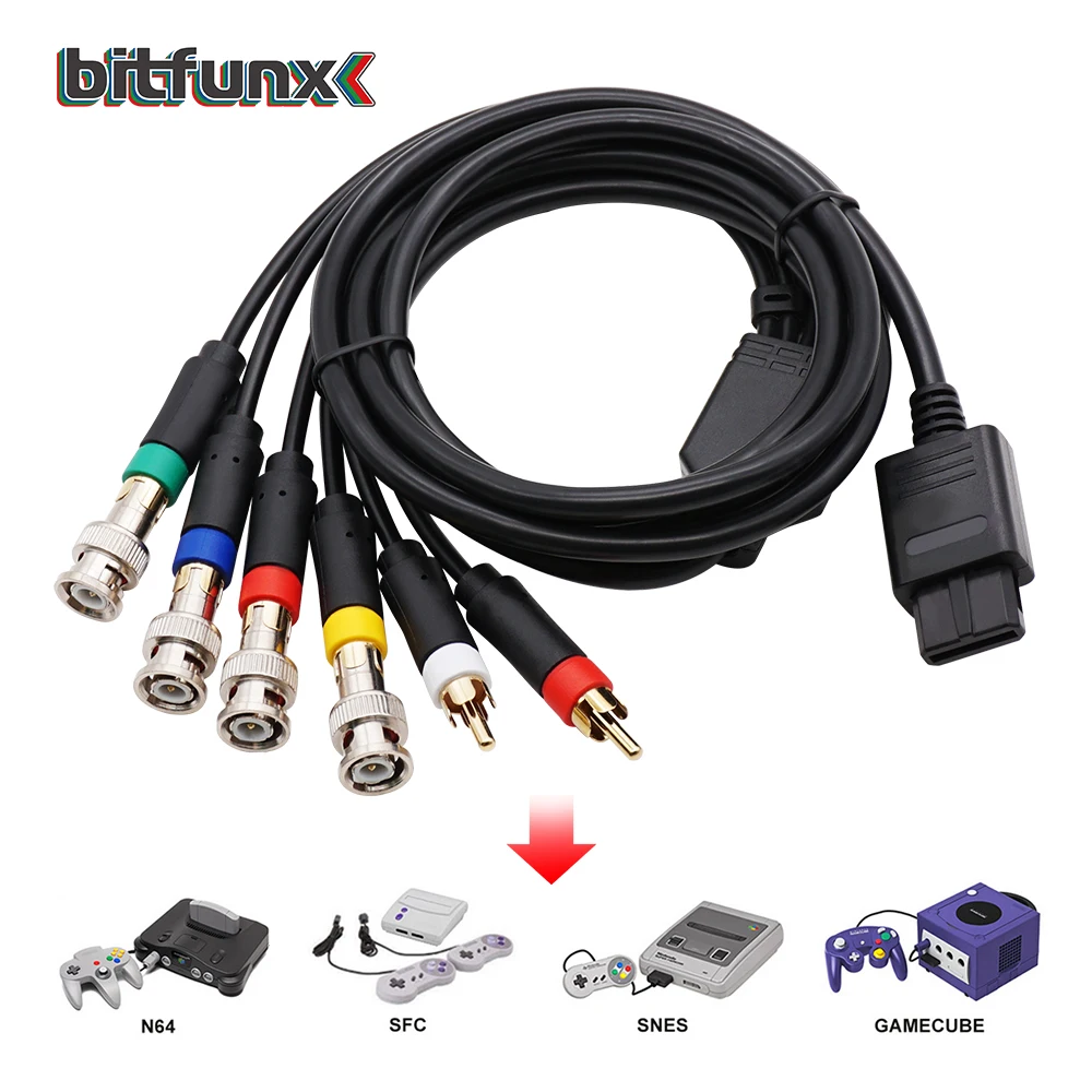 BitFunx RGBS Cable For N64 Nintendo 64 SFC SNES NGC Video Consoles Retro Game Console