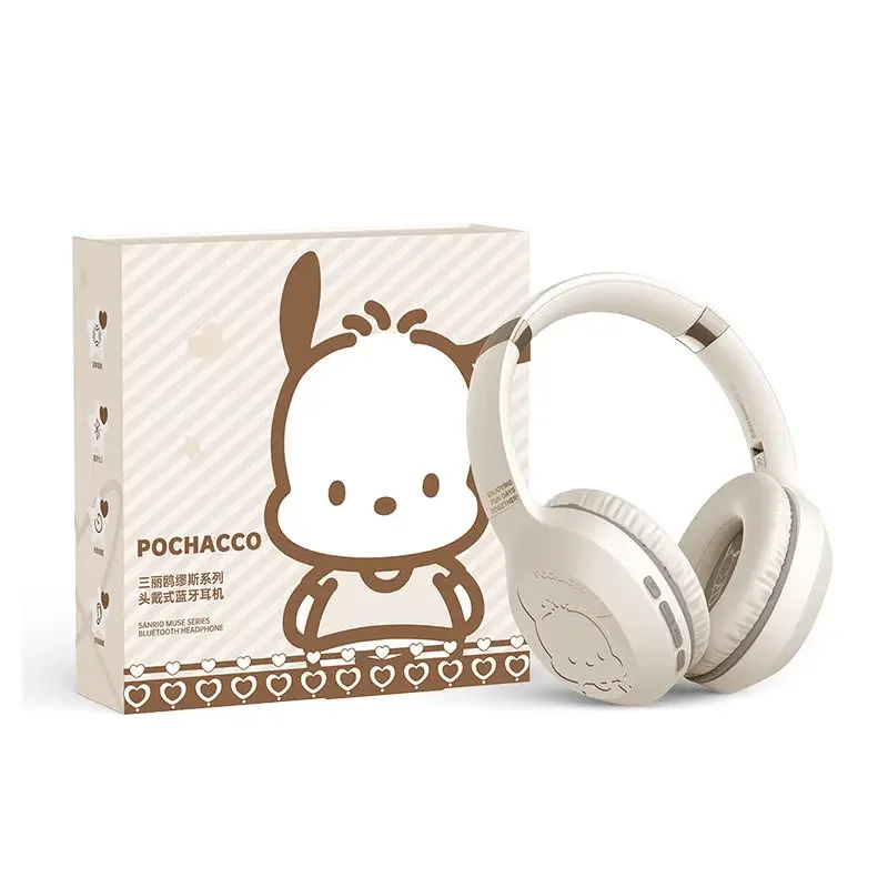 Hello Kitty kuromi Sanrio S05 postać z kreskówki montowany na głowie bezprzewodowy zestaw słuchawkowy Bluetooth kawaii śliczny zestaw słuchawkowy