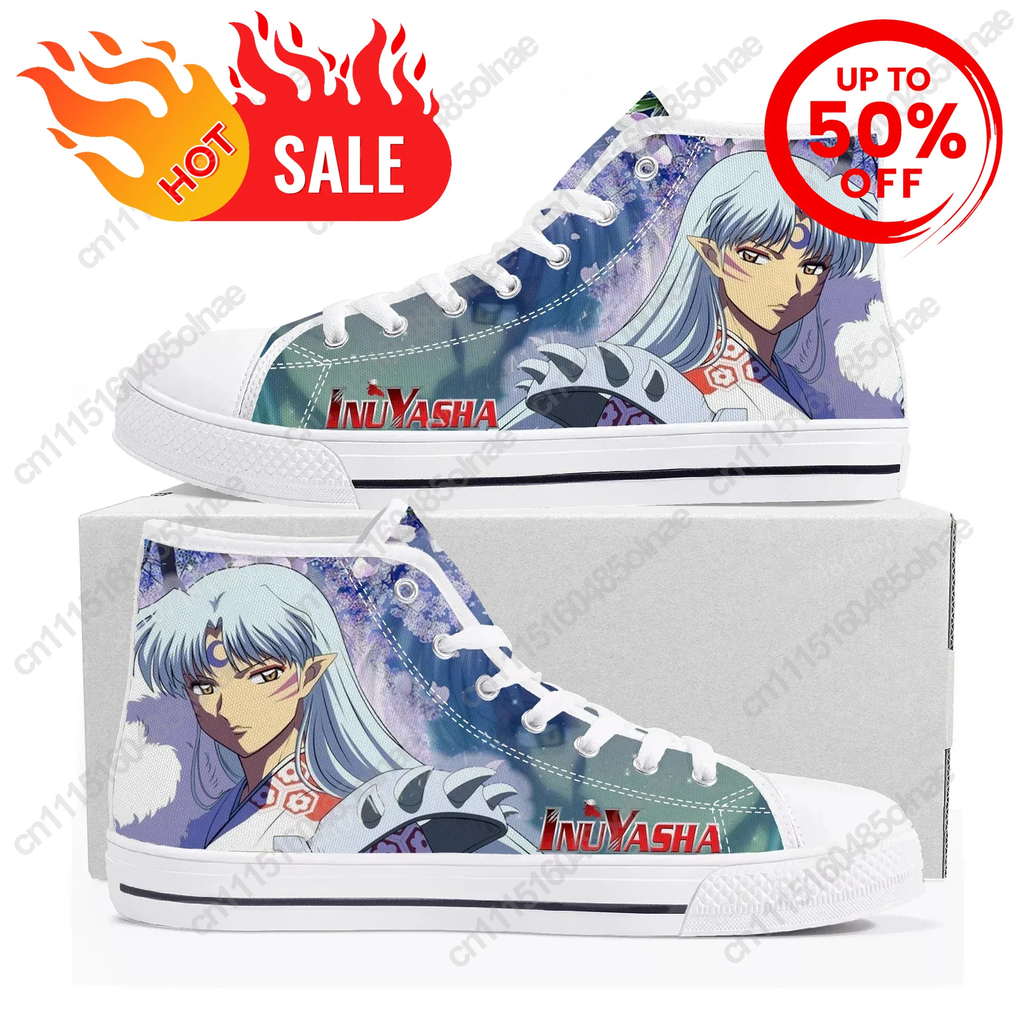 Sesshoumaru Top Sneakers Mens Womens Inuyasha High Quality Canvas Sneaker Comics Manga Couple Customized Shoes