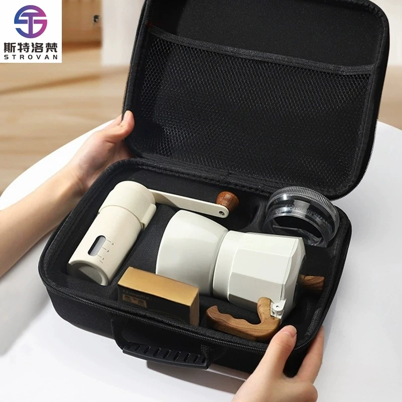 WestGreen Outdoor Coffee Travel Sets Tools with Moka Pot Manual Grinder Coffee Distributor Filter Paper Hand Coffee Maker Kit