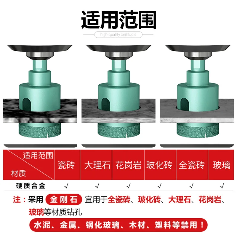 Rock plate hole cutter corner grinder special brazed reaming drill stone table sink opening