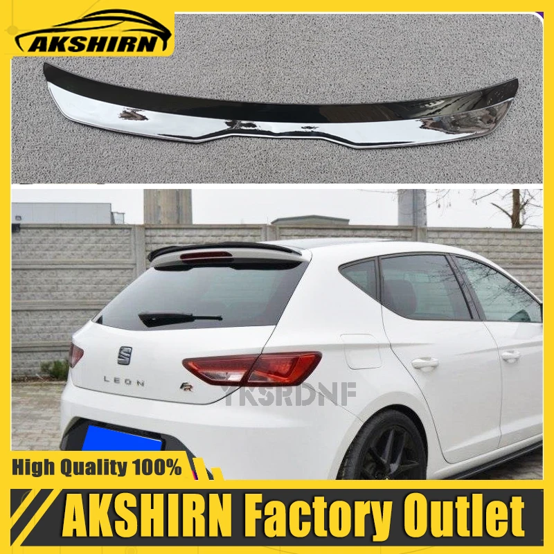 ABS Glossy Black Carbon Lip Spoiler For Seat LEON MK3 FR 2012-2020 5Doors Hatchback Universal Car Tail Wing Decoration