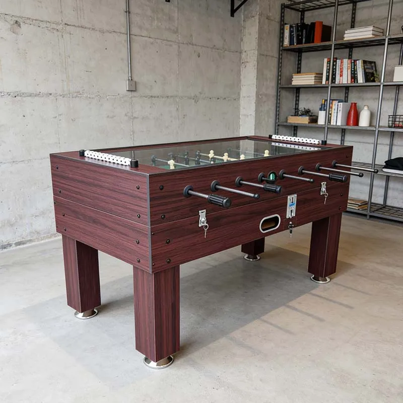Coin Operated Foosball Table, Indoor Soccer Game Table, Commercial Hand Play Sport for Arcade Room Entertainment Use