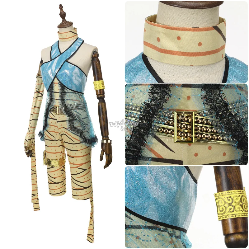 كليو دي نايل كليو تأثيري حلي أنيمي عالية المرأة رجل مثير أعلى السراويل قفازات مجموعة حزام هالوين عيد الميلاد موحدة جديدة XS-XXXL