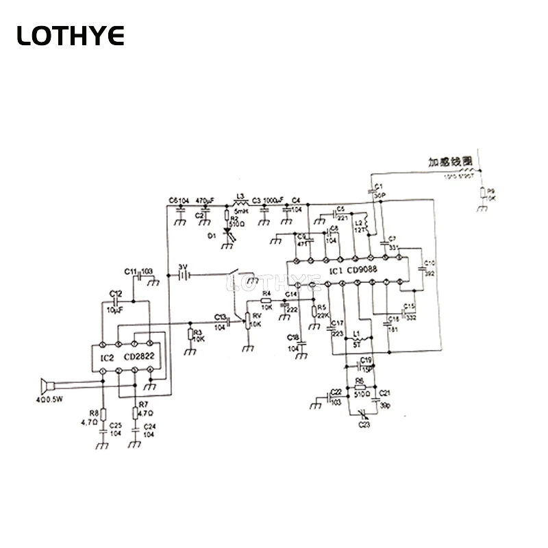 DIY FM Radio Soldering Kit High Sensitivity CD9088 CD2822 FM Radio Receiver DIY Electronic Kit 88MHz-108MHz Assembly Practice