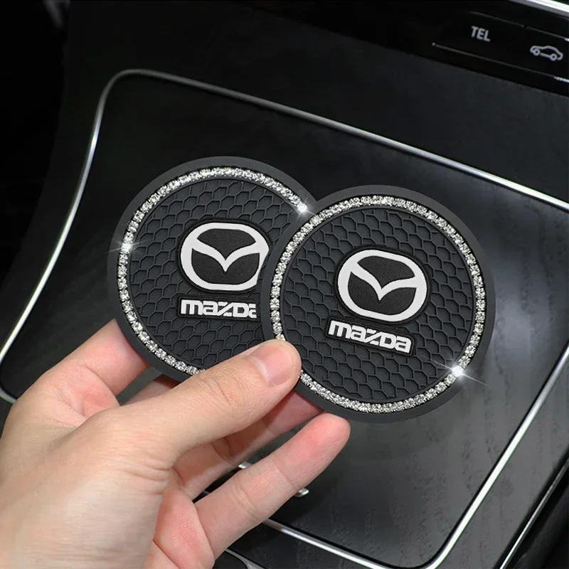 2pcs Silica Gel Car Interial Cup Coasters Anti-slip Mat Sets for Mazda MS CX5 CX3 CX9 CX7 CX6 6 Protege Axela RX7 MX5 CX9 Atenza