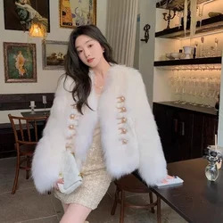 British Aristocratic Style Imitation Fox Fur Fur Coat For Women's Short 2024 New Fur Integrated Fur Coat Loose Warm Coat Female