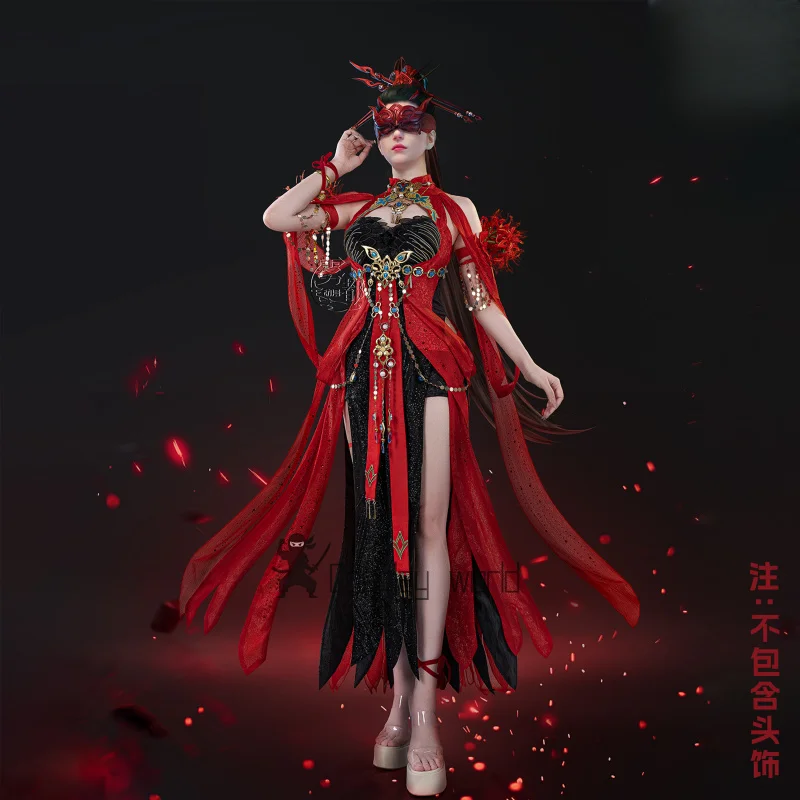 Hot Game Naraka: Bladepoint Cosplay Costume Anime Viper Ning High Quality Role Play Sexy Red Dress Women Adult Comic Con Outfit