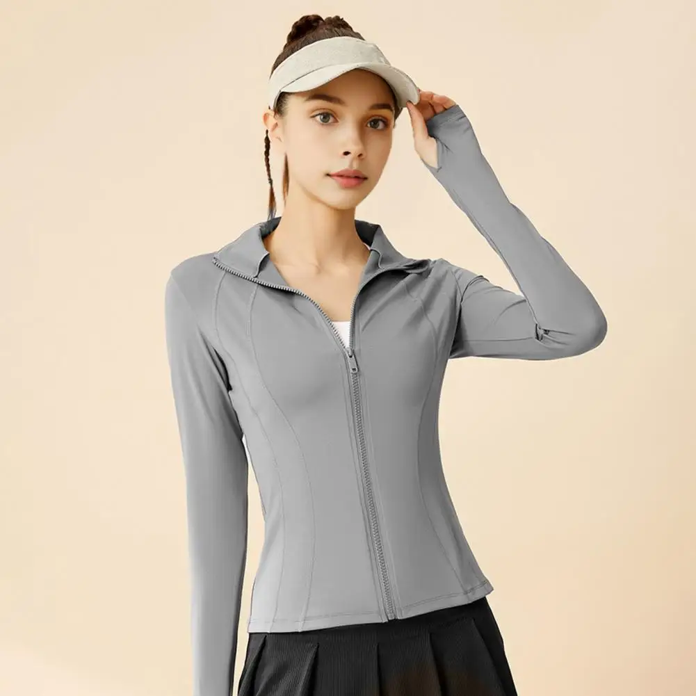 Women's Jacket Quick-drying Sun Protection Sport Coat Women's Tight Yoga Wear Long Sleeve Cardigan Running Fitness Jacket Zipper