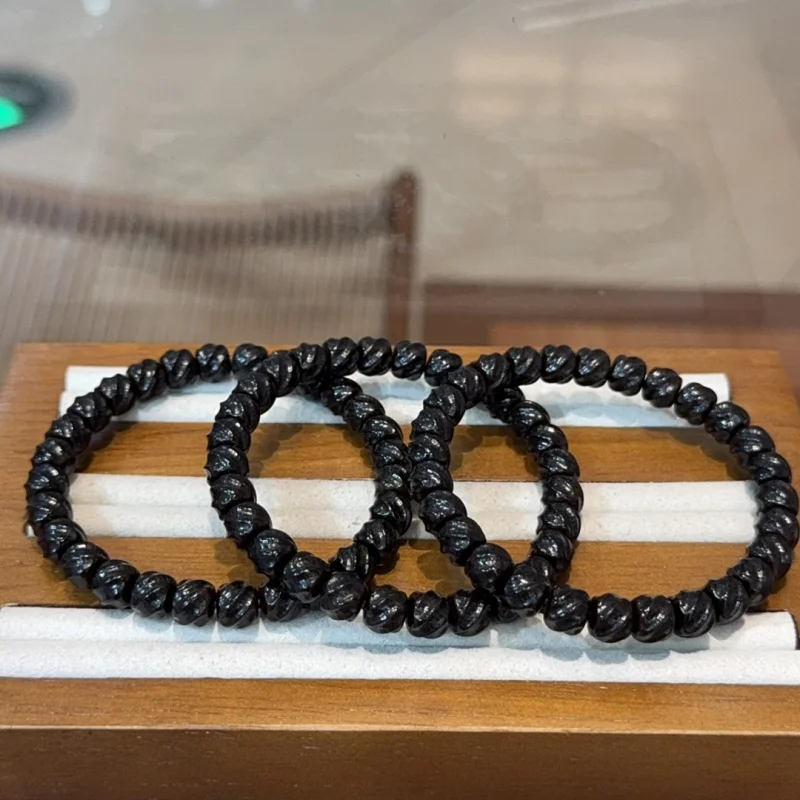 

Black Gold Coconut Twist Braided Bracelet Buddhist Beads
