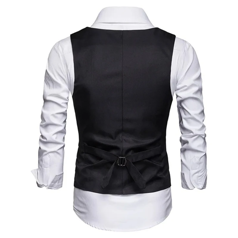 2026 New Arrival Dress Vests For Men Slim Fit Mens  Male Waistcoat Gilet Homme Casual Sleeveless Formal Business Jacket