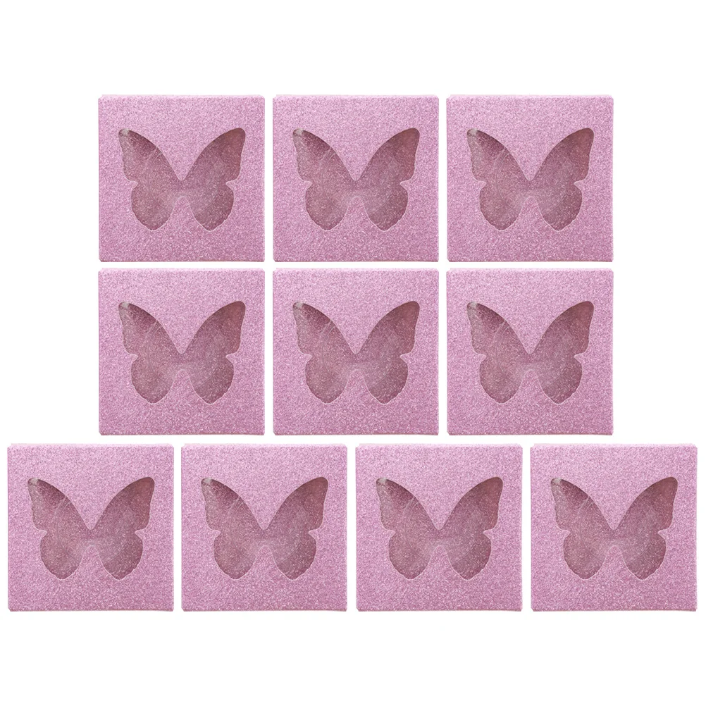 10Sets Colorful Square Lash Cases Butterflies Design Eyelash Storage Organizer False Eyelash Holder Lash Boxes
