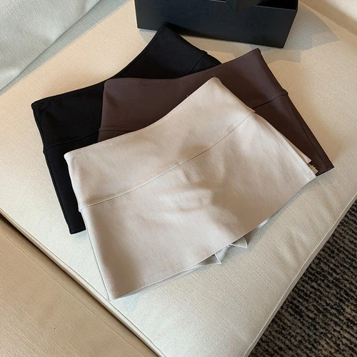 Gidyq-minifaldas Sexy para mujer, faldas ajustadas con abertura, informales, combina con todo, moda coreana, Y2K, novedad de verano