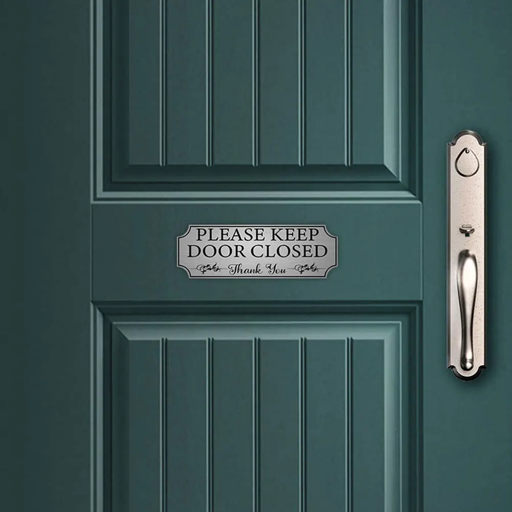 

2 Pcs Keep Closed Sticker Bathroom Door Sign Adhesive Decal Accessory Decoration The